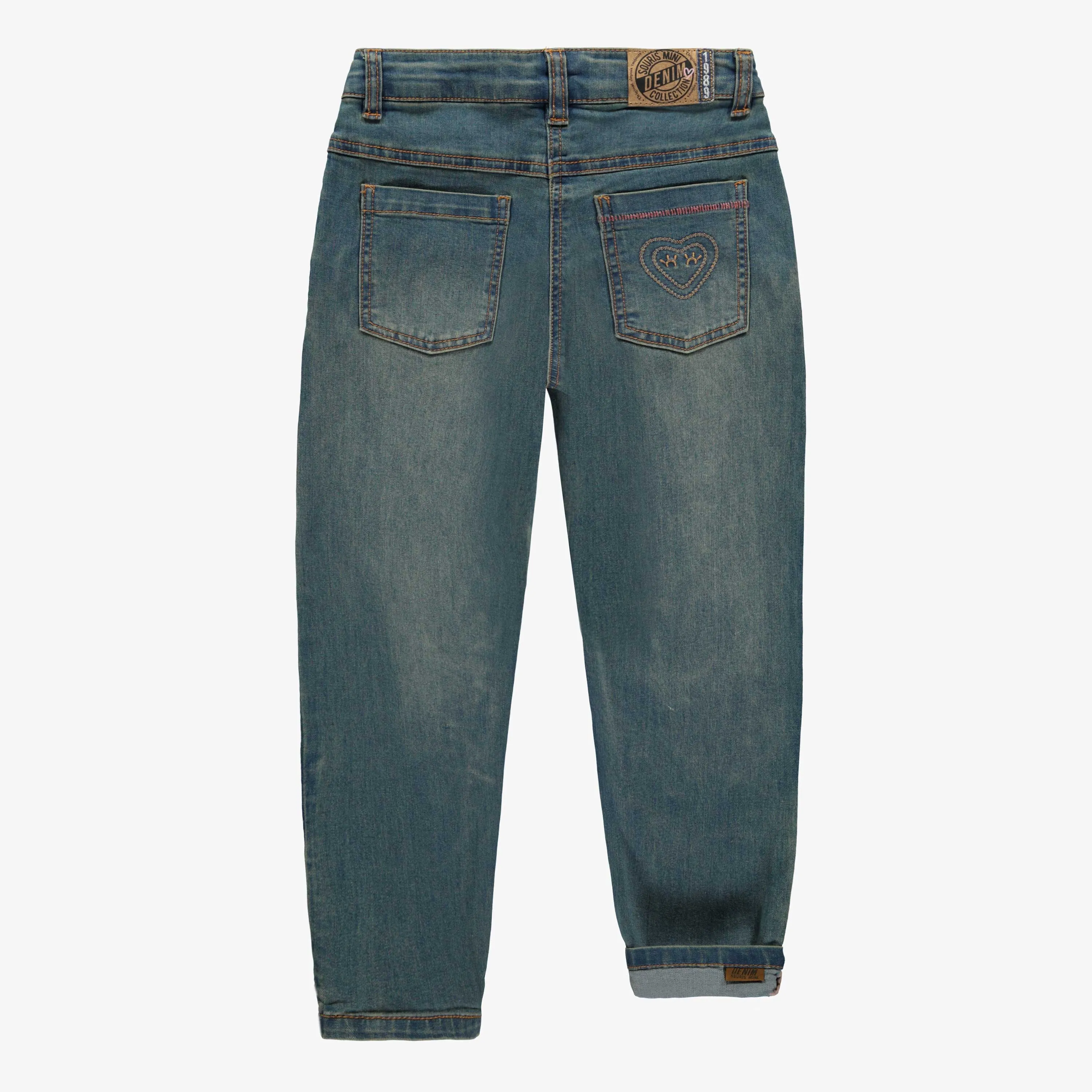 Pantalon coupe décontractée et large en denim léger, enfant || Pants in relaxed and wide fit in light denim, child