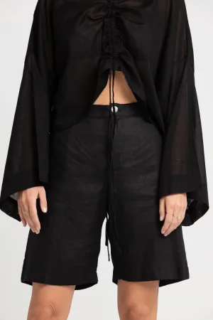 Parker Tailored Linen Short Black