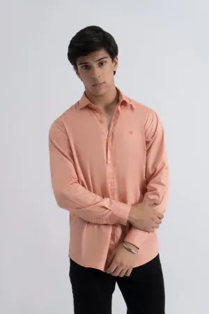 Peach Cotton Twill Shirt