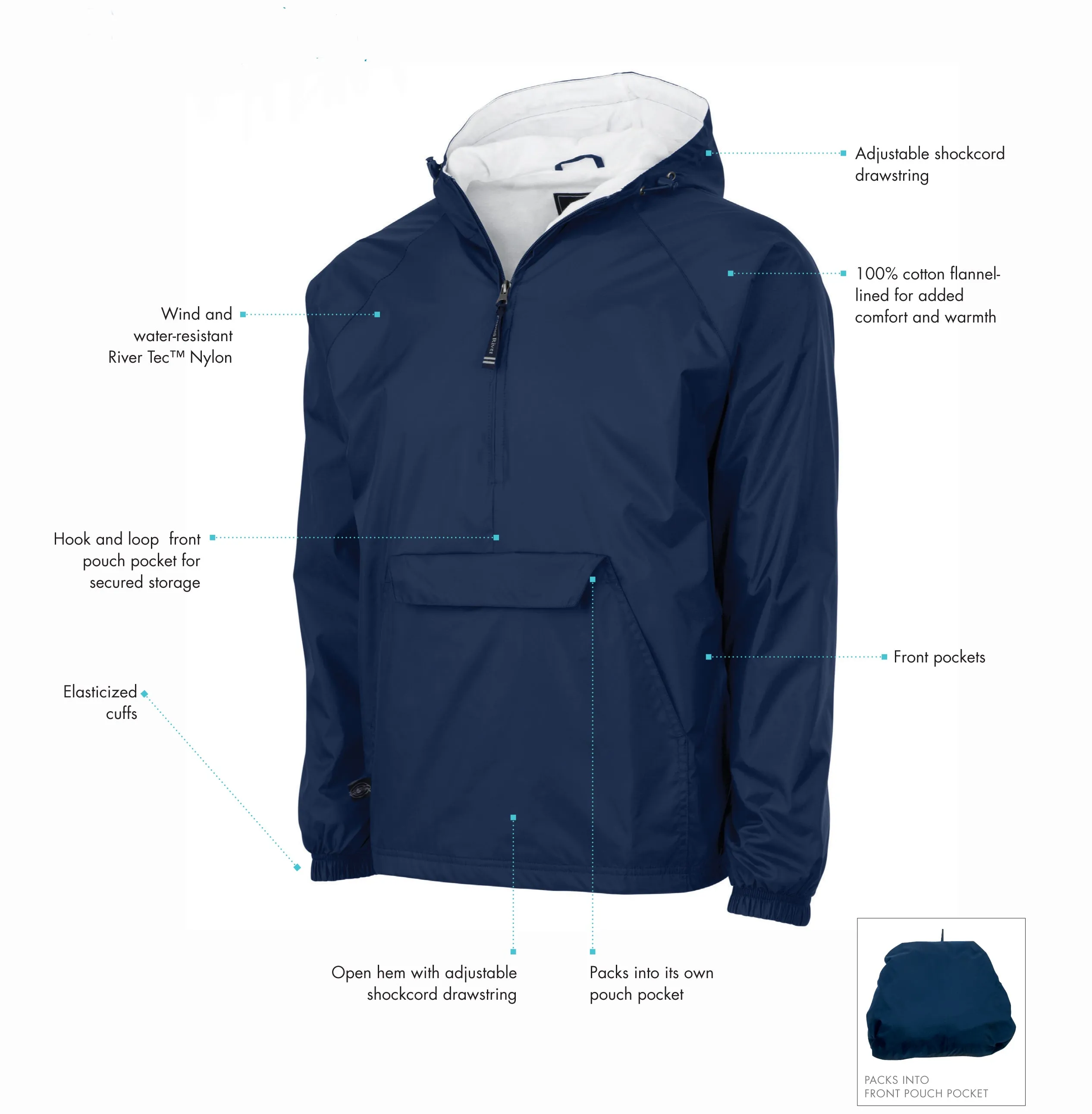 Phi Chi Theta Flannel Lined Windbreaker