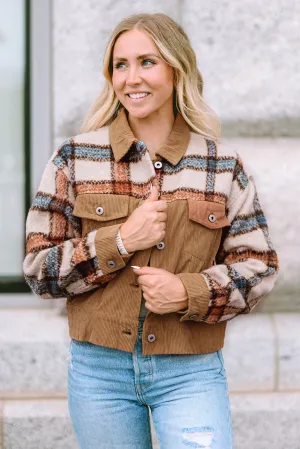 Plaid Flap Boxy Chunky Jacket