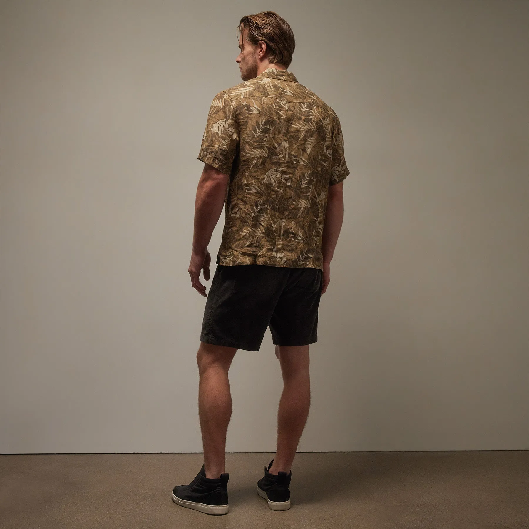 Printed Linen Short Sleeve - Sand Dune Print