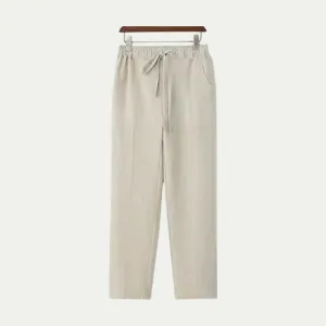 Randimo | Mens Old Money Cotton Linen Blend Trousers