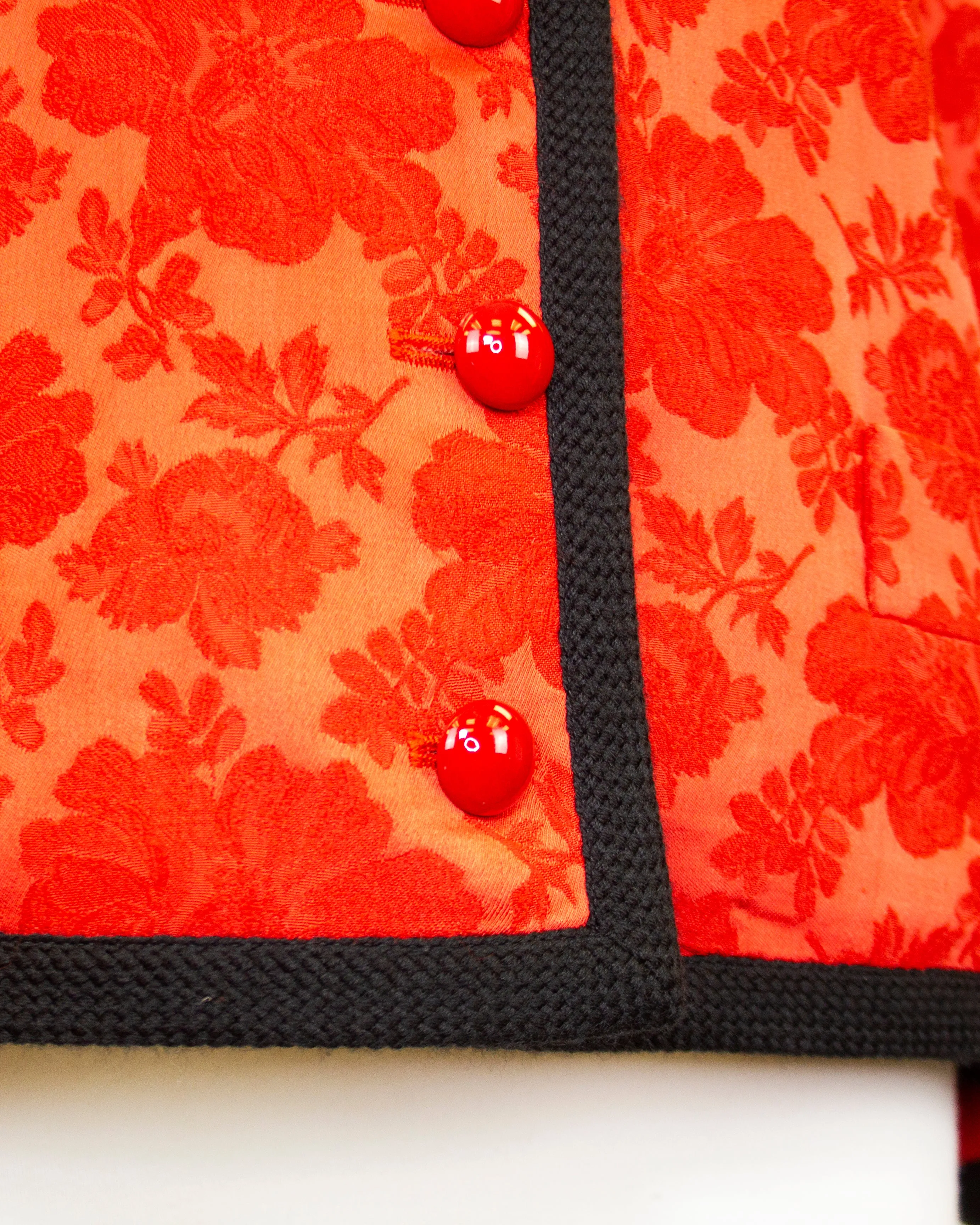 Red Silk Damask Blazer