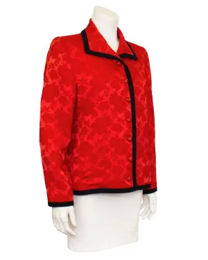 Red Silk Damask Blazer