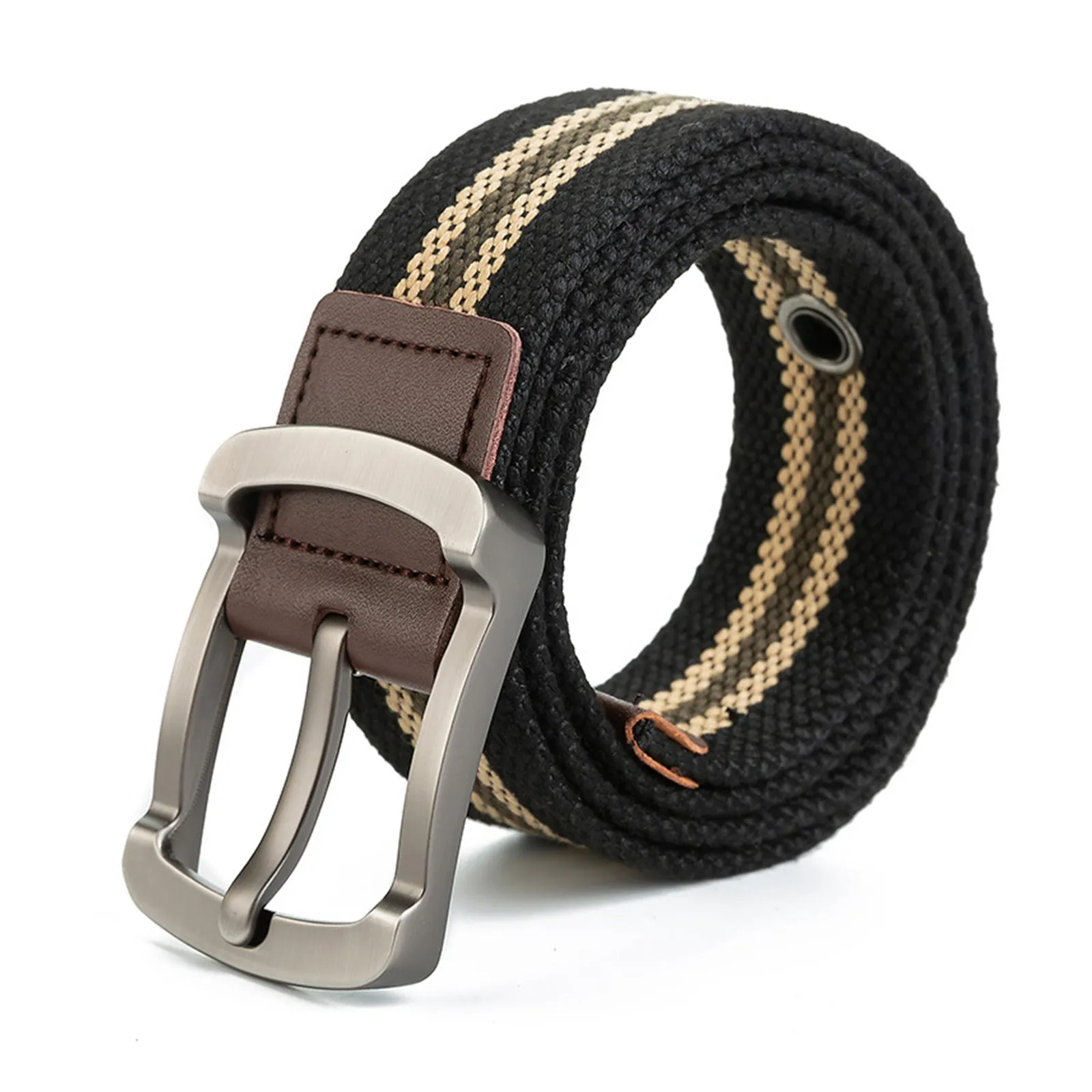 RETRO LEATHER -TRIMMED BELT
