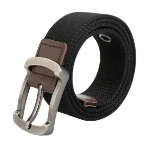 RETRO LEATHER -TRIMMED BELT
