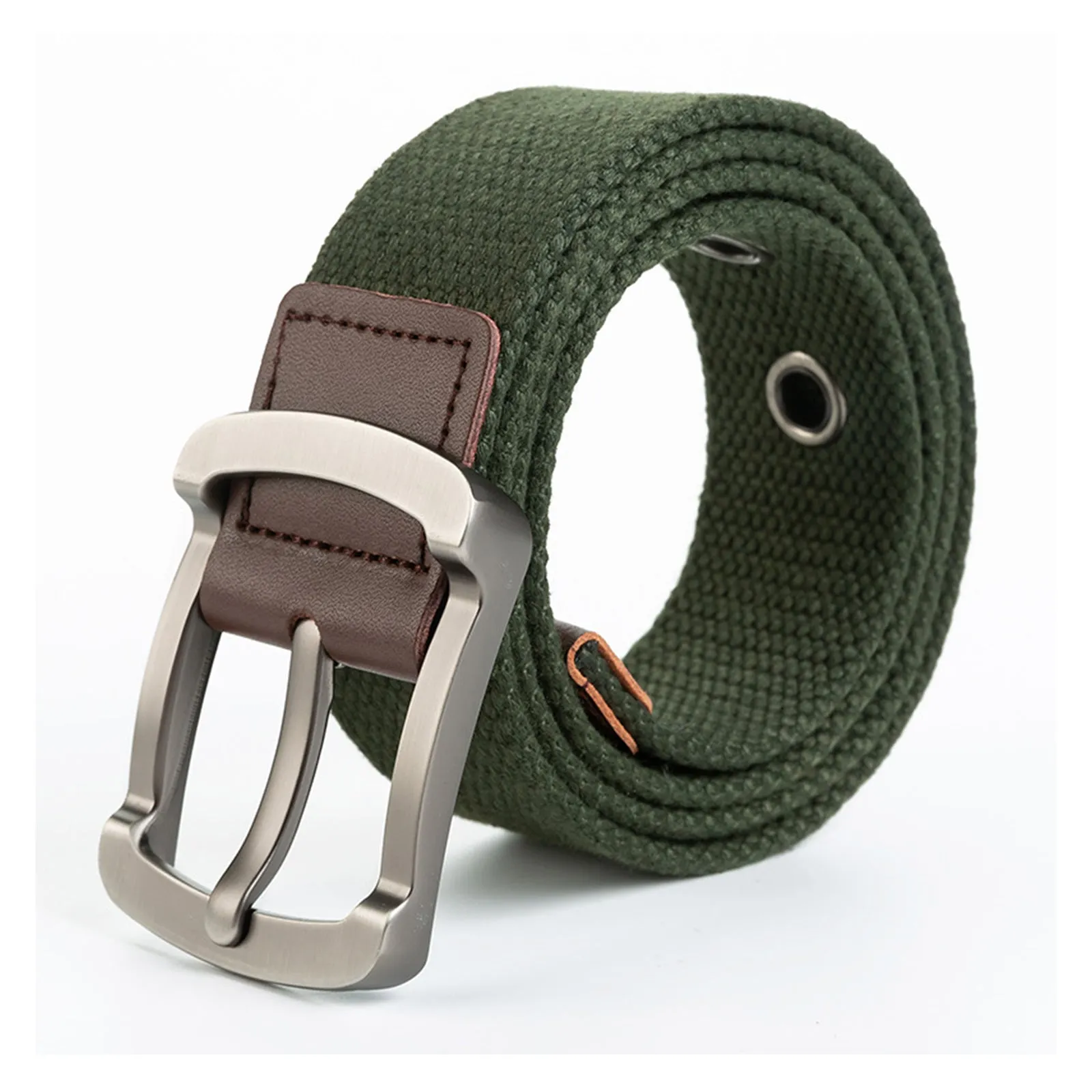 RETRO LEATHER -TRIMMED BELT