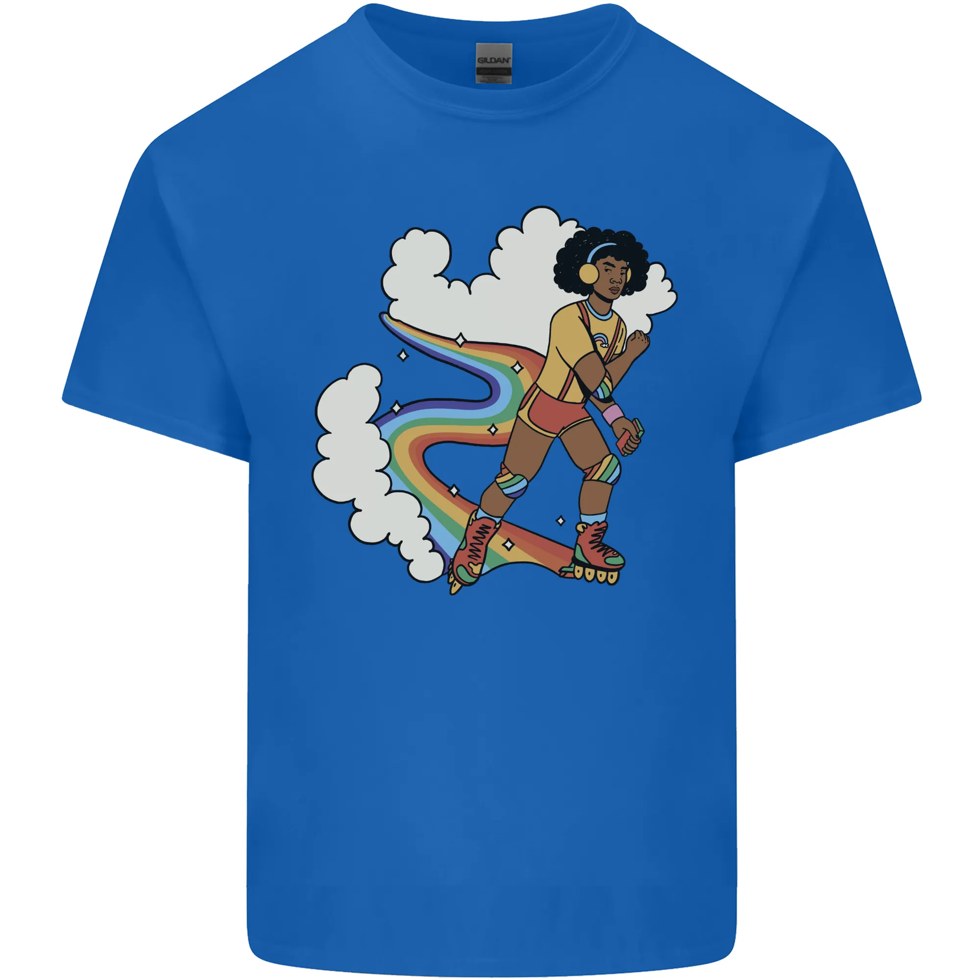 Retro Roller Blading Blades Inline Skating LGBT Mens Light Cotton T-Shirt