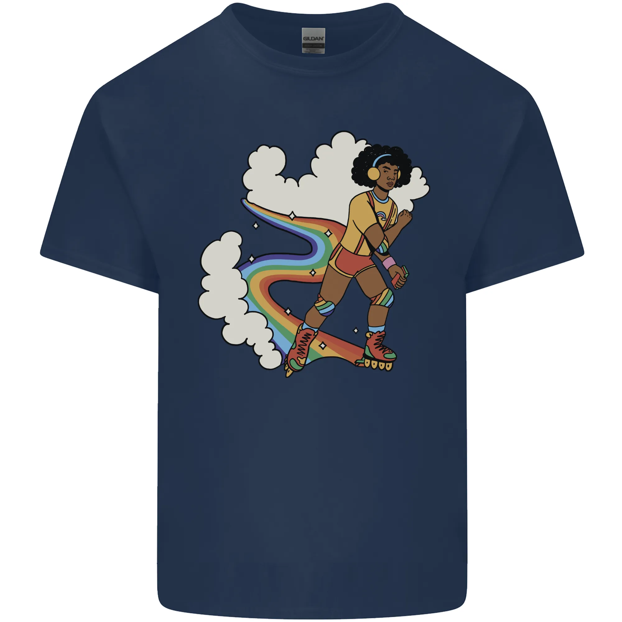 Retro Roller Blading Blades Inline Skating LGBT Mens Light Cotton T-Shirt