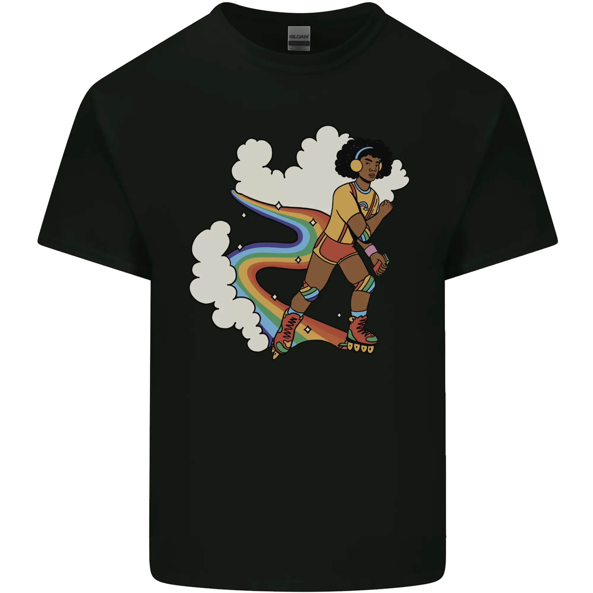 Retro Roller Blading Blades Inline Skating LGBT Mens Light Cotton T-Shirt