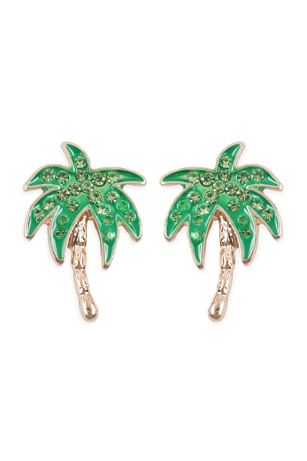RHINESTONE PALM TREE EARRINGS