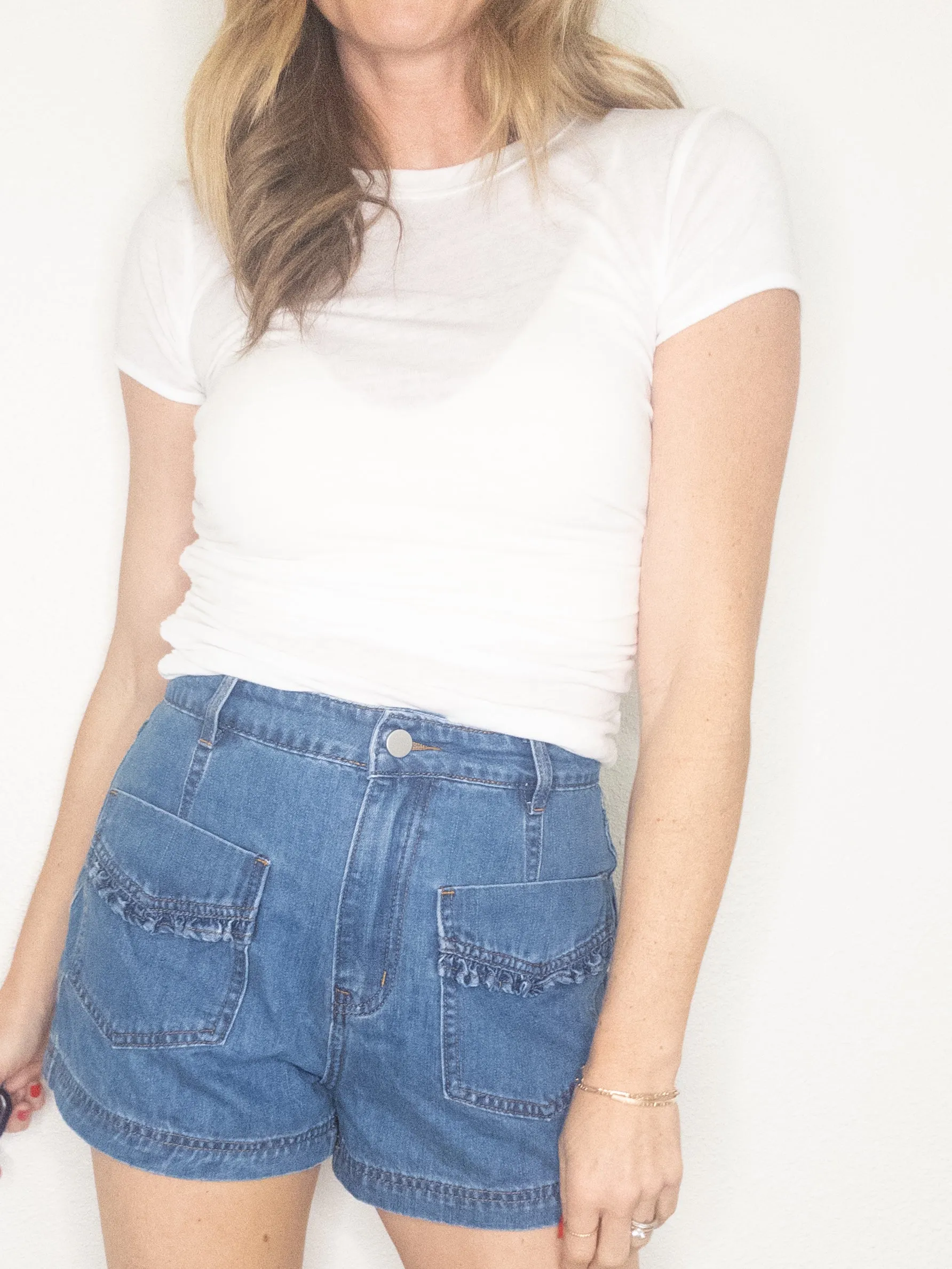 Ruffled Up Patch Pocket Short