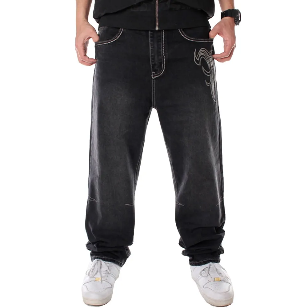 Ruiatoo Men's Baggy Denim Jeans Loose Fit Ripped Distressed Jean Hip Hop Vintage Skater Dance Pants Streetwear Yellow Brown 36