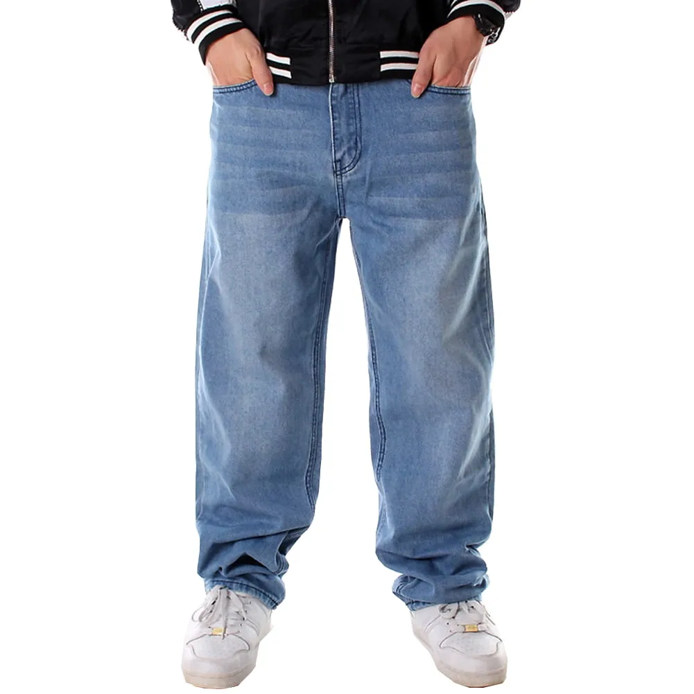 Ruiatoo Men's Baggy Denim Jeans Loose Fit Ripped Distressed Jean Hip Hop Vintage Skater Dance Pants Streetwear Yellow Brown 36