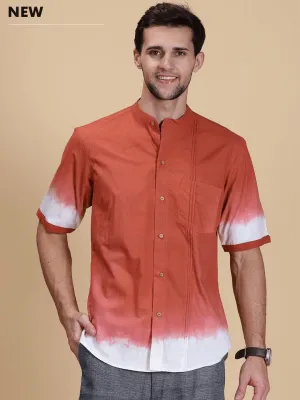 Rust Hand Crafted Dyed Men Shirt