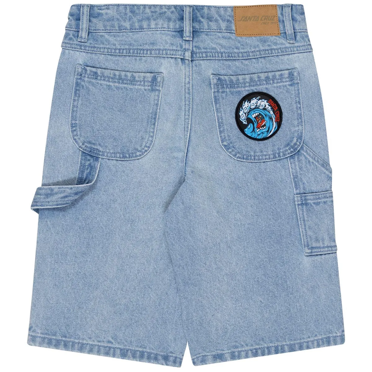 Santa Cruz - Screaming Wave Patch Youth Carpenter Shorts Light Indigo
