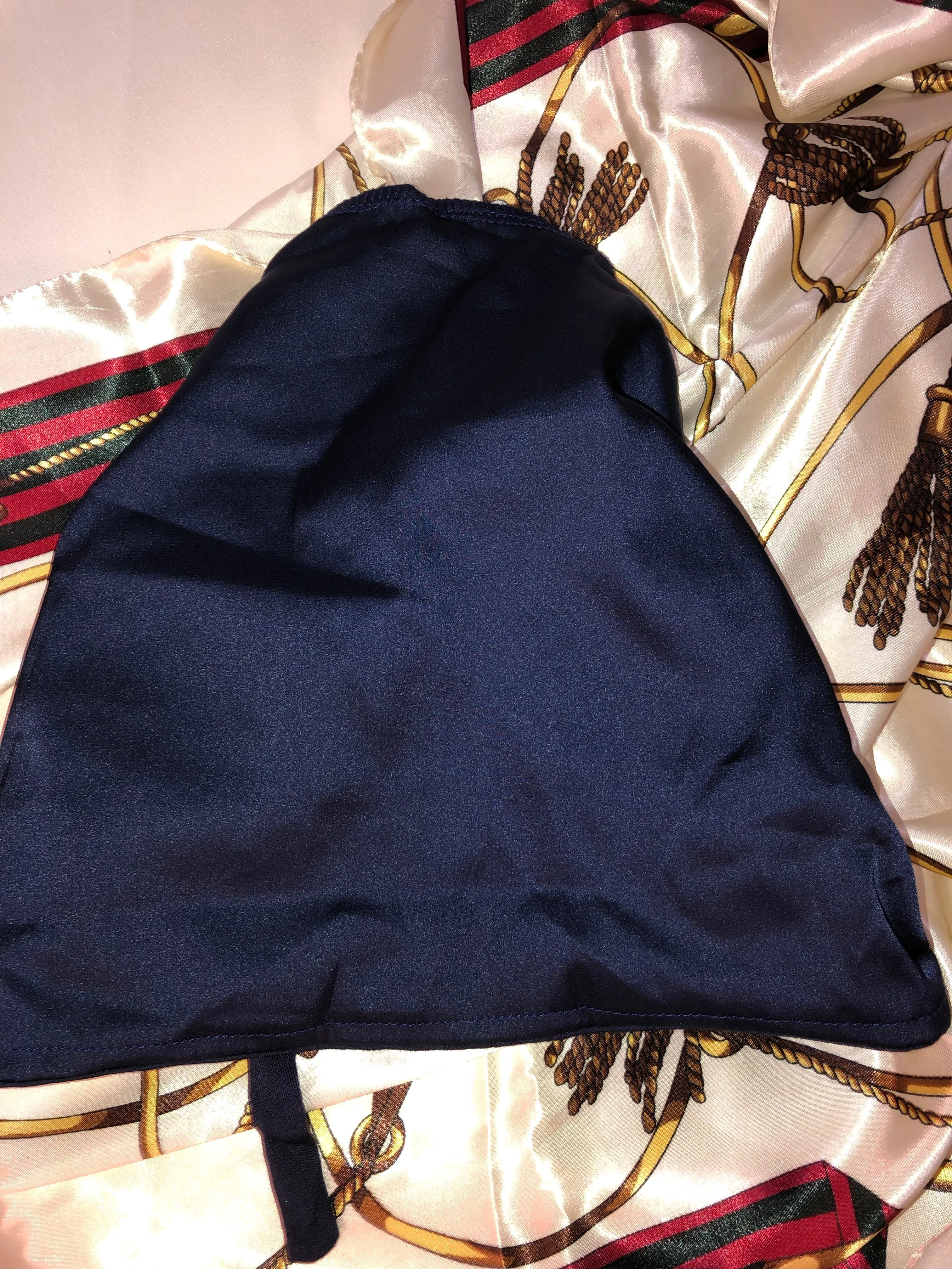 Satin Lined Undercap  - Navy Blue