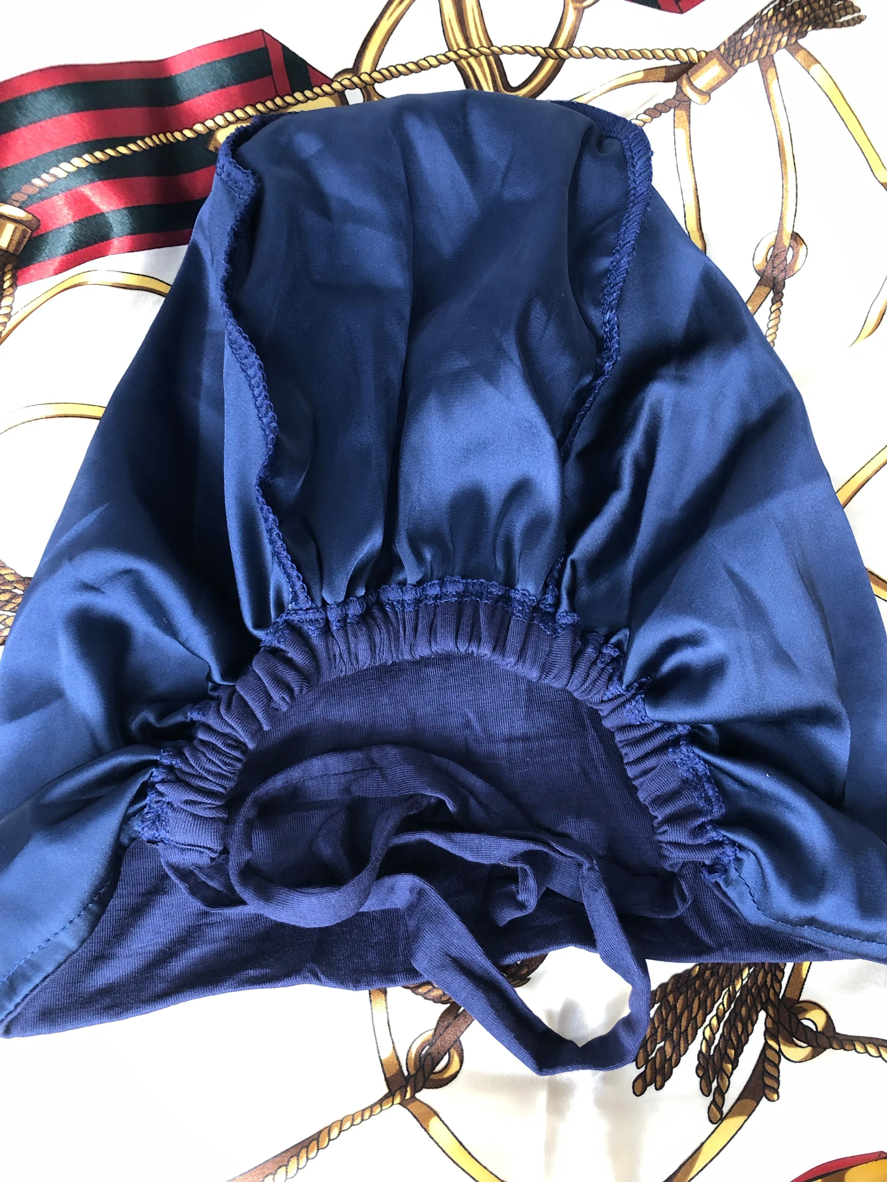 Satin Lined Undercap  - Navy Blue