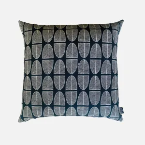 Scatter Cushion - Banana Leaf Parchment on Black