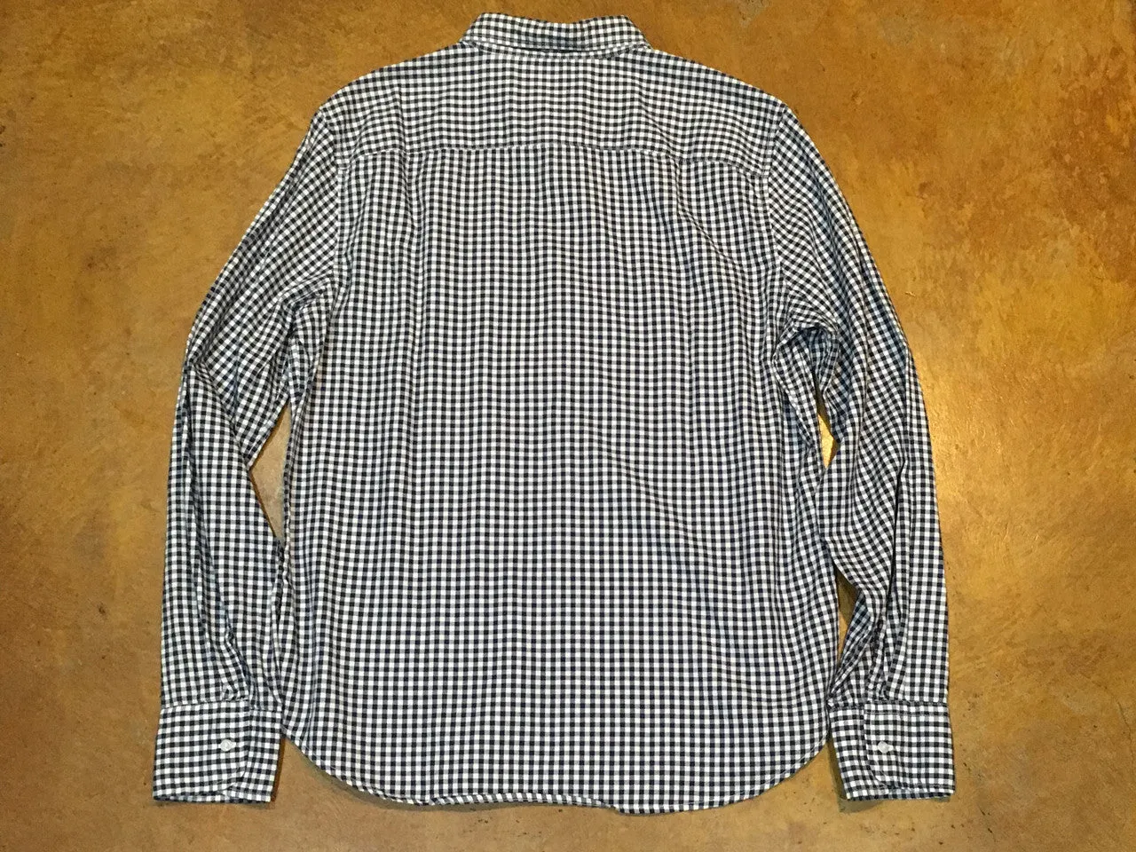 SK00729-YD Save Khaki United L/S Yarn Dye Oxford Simple Shirt Navy Gingham