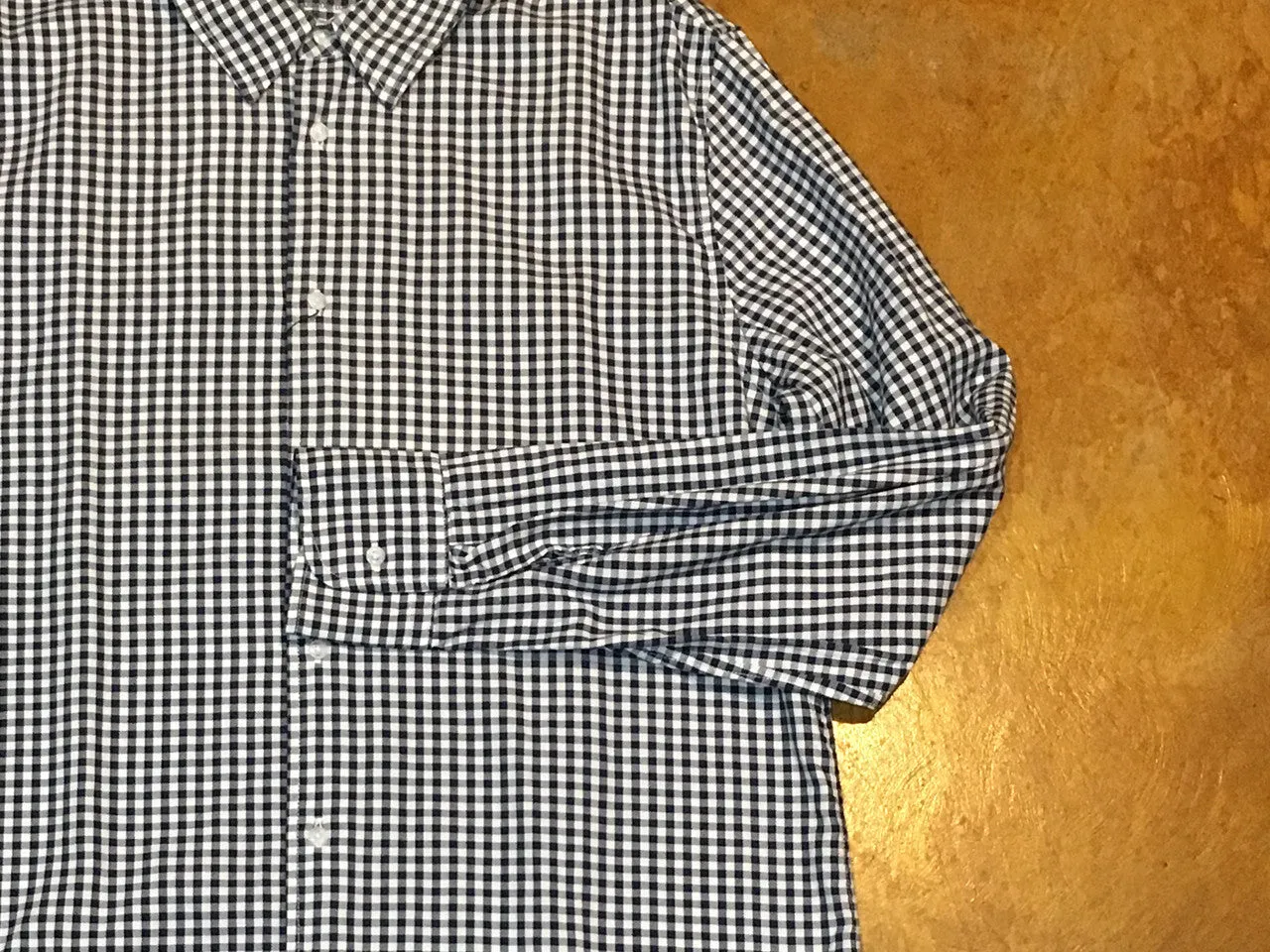 SK00729-YD Save Khaki United L/S Yarn Dye Oxford Simple Shirt Navy Gingham