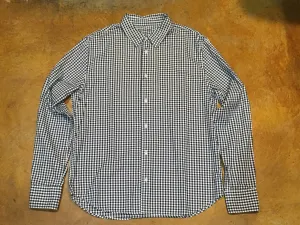 SK00729-YD Save Khaki United L/S Yarn Dye Oxford Simple Shirt Navy Gingham