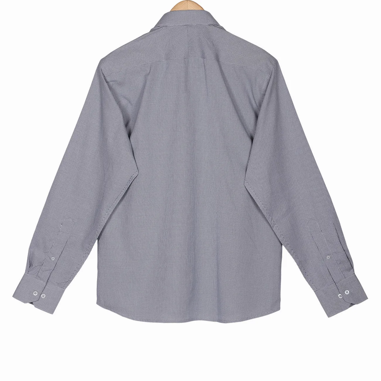 Steel Grey Houndstooth Regular Fit Cotton Shirt