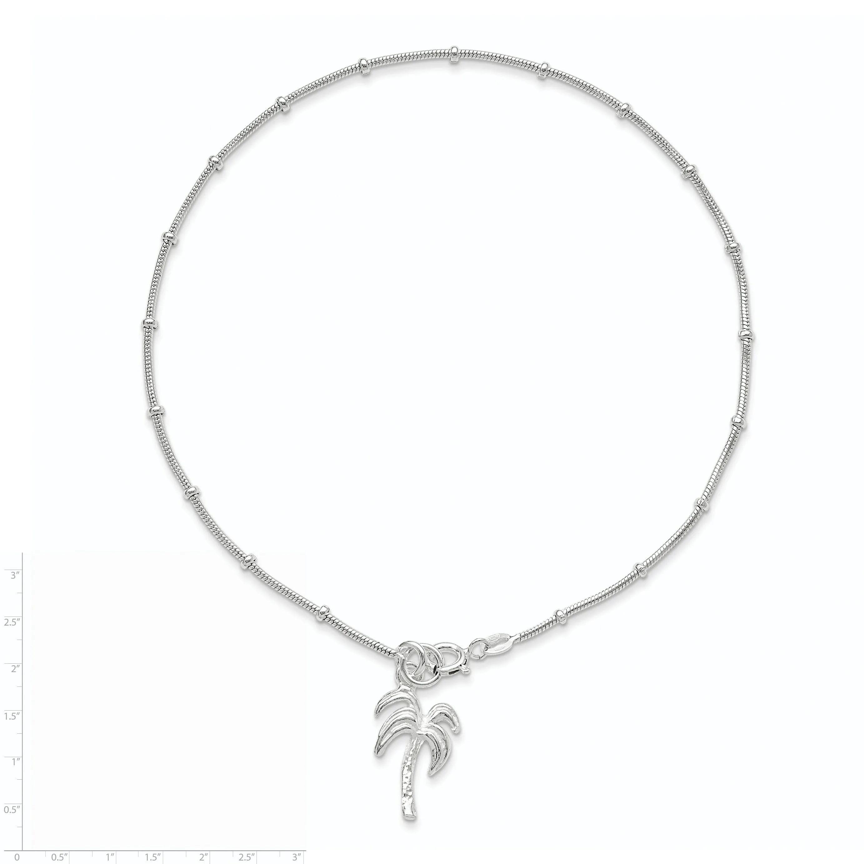 Sterling Silver Palm Tree Anklet
