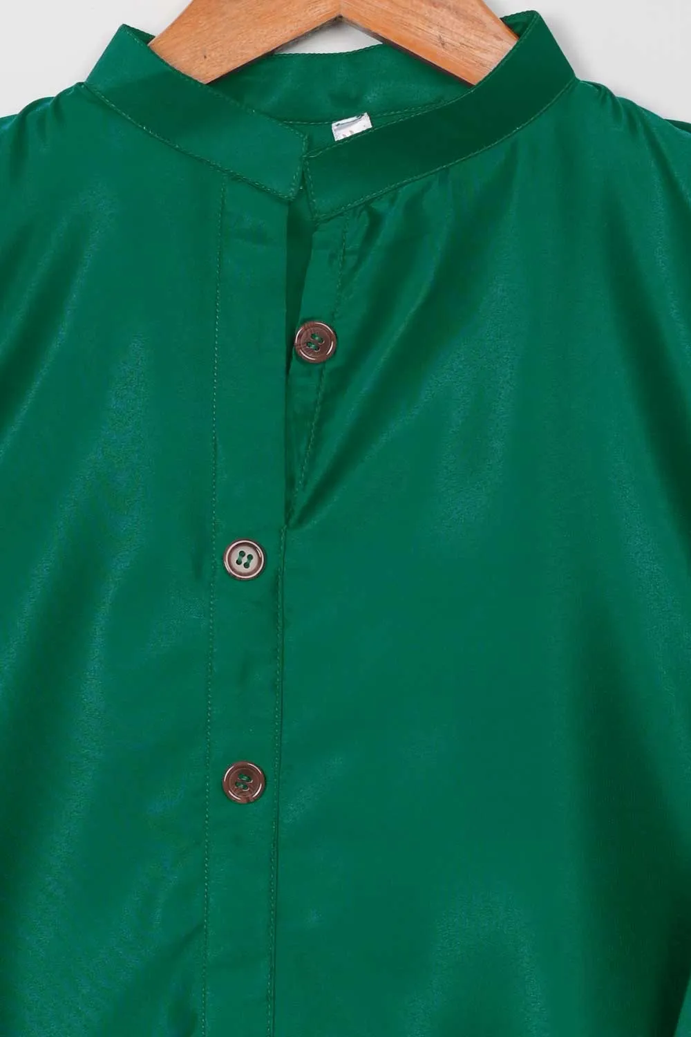 STP-075A-Green - 2Pc Silk Frock With Silk Trouser