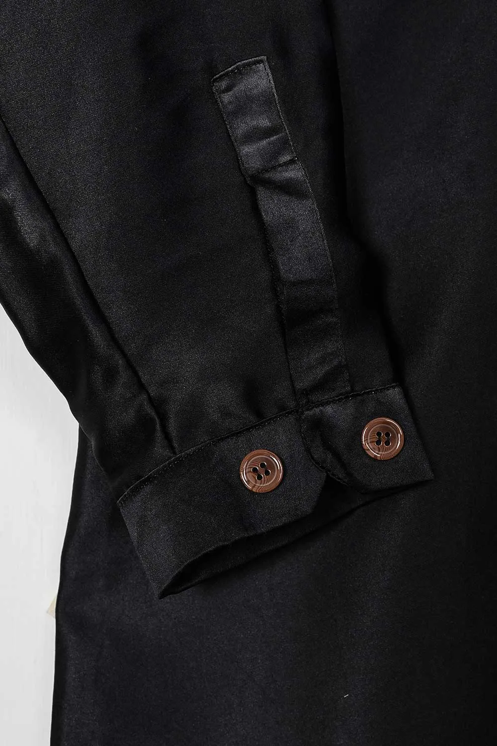 STP-075B-Black - 2Pc Silk Frock With Silk Trouser