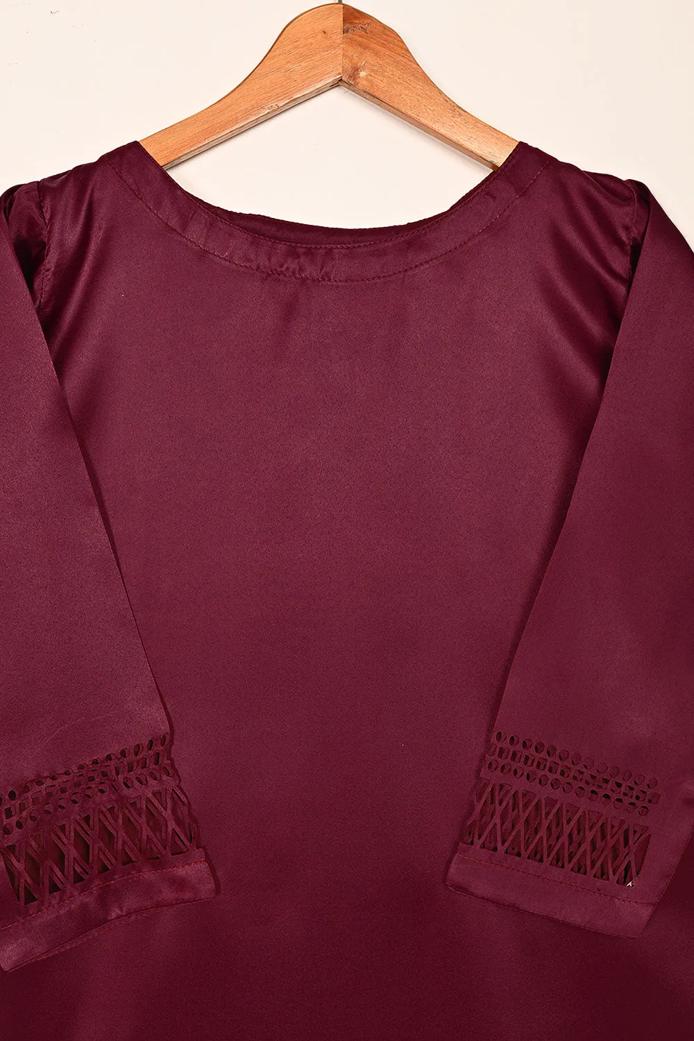 STP-187-Maroon - 2Pc Silk Laser Cutwork Dress