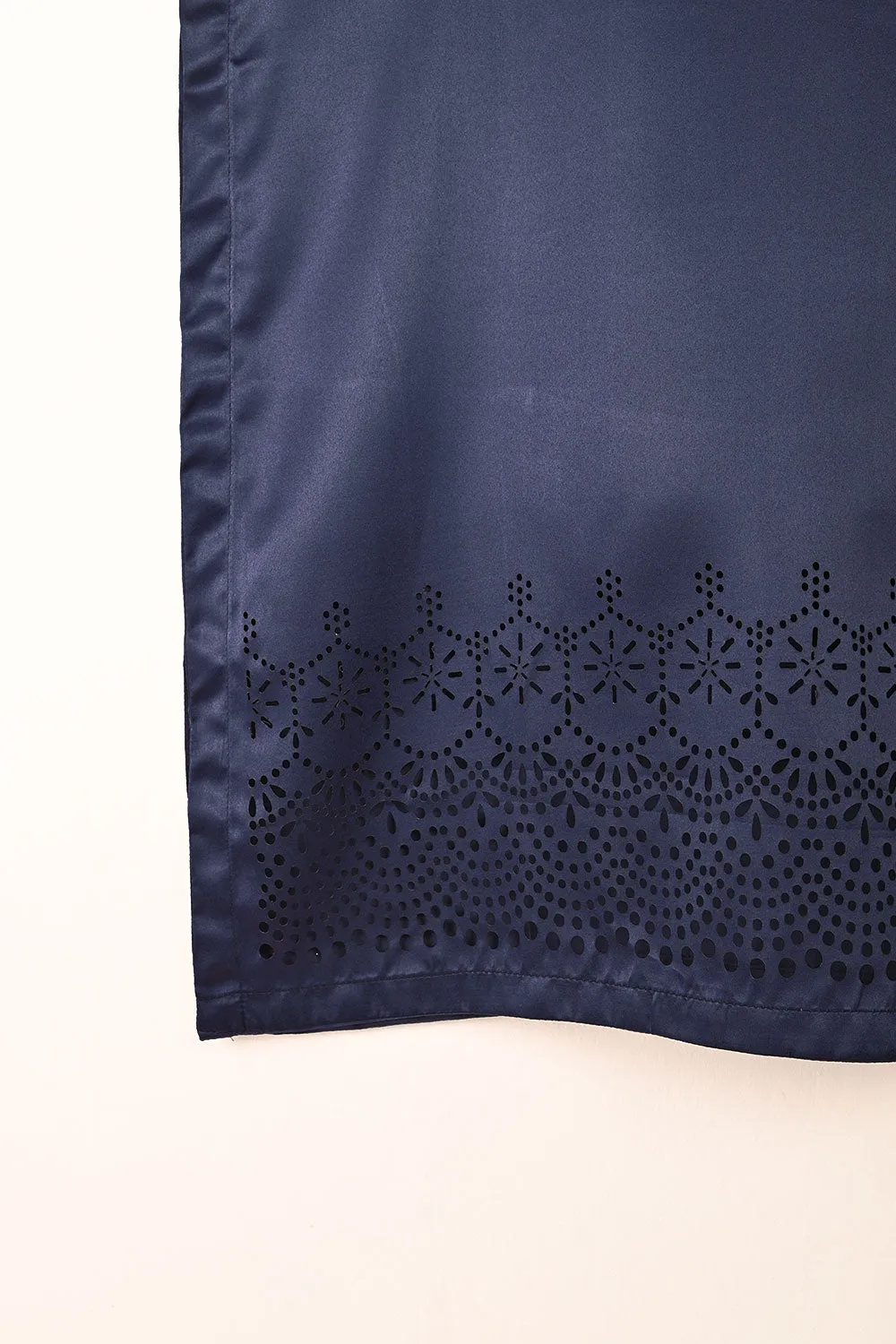 STP-188-Blue - 2Pc Silk Laser Cutwork Dress