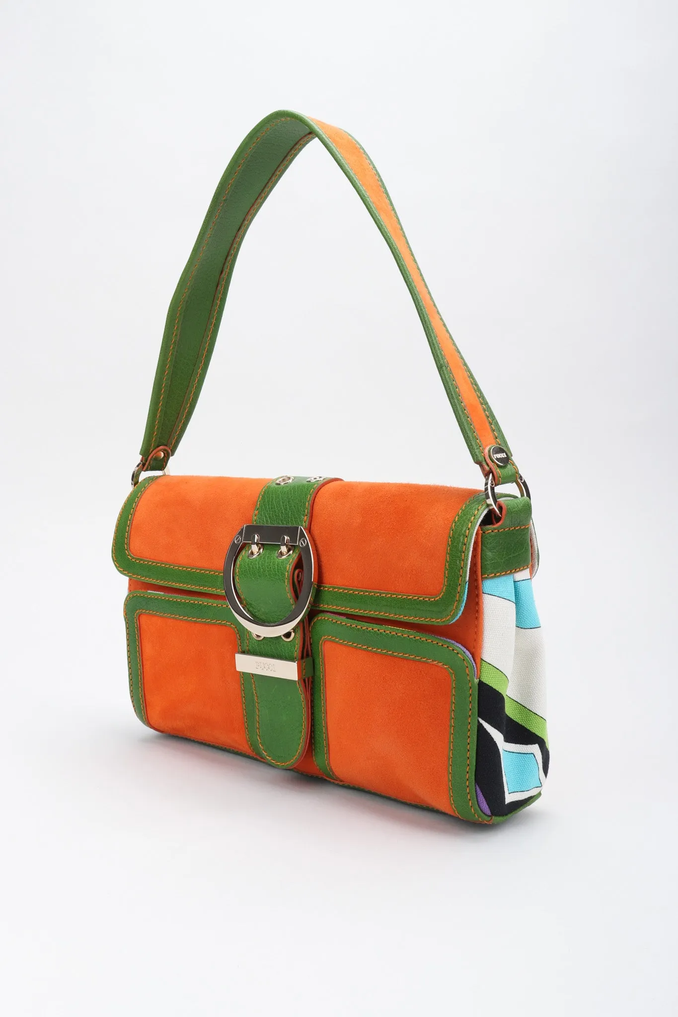 Suede Buckle Bag