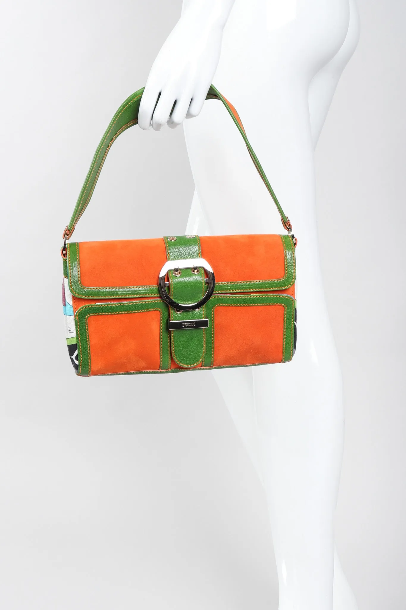 Suede Buckle Bag