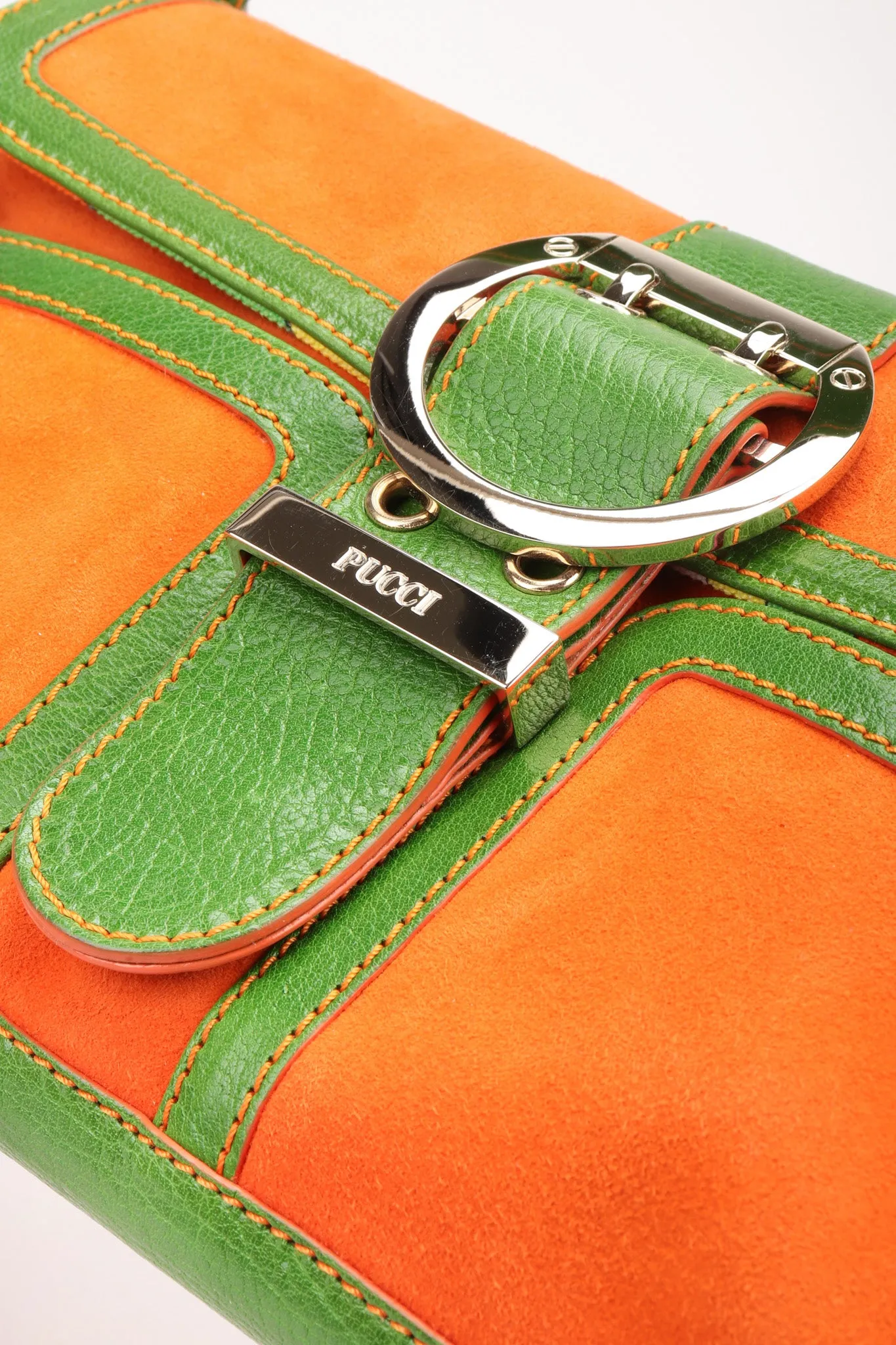 Suede Buckle Bag