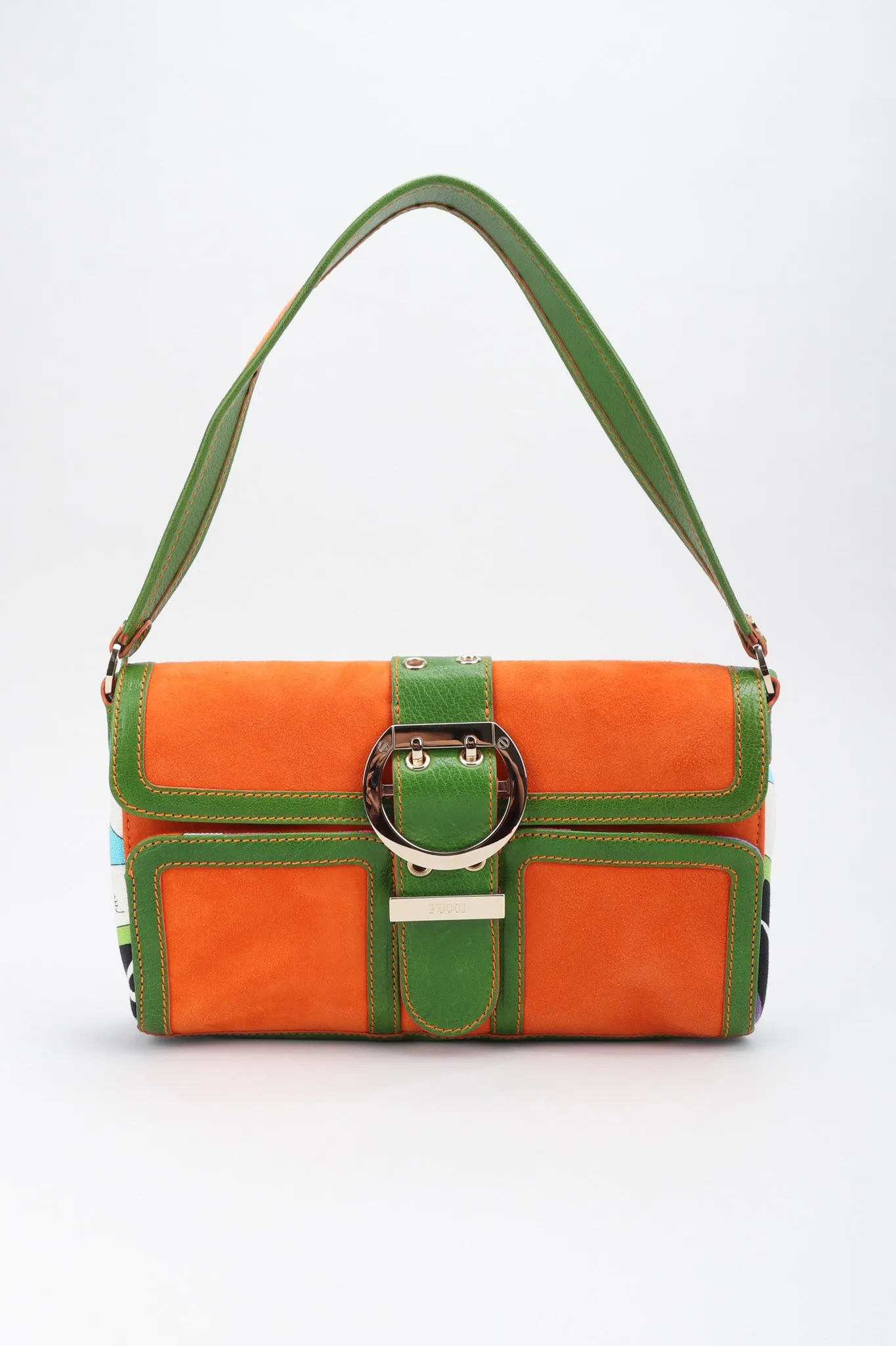 Suede Buckle Bag