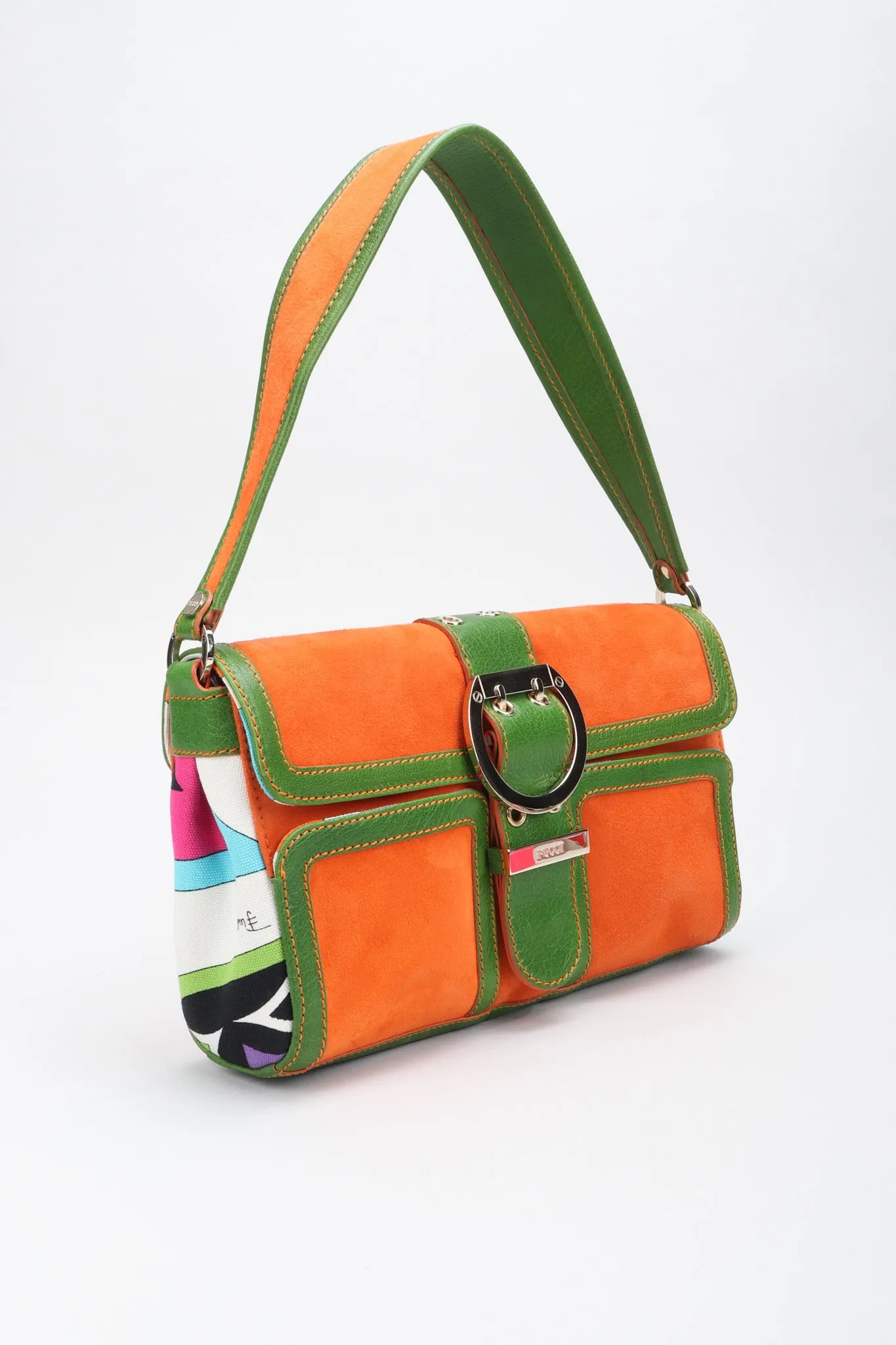 Suede Buckle Bag