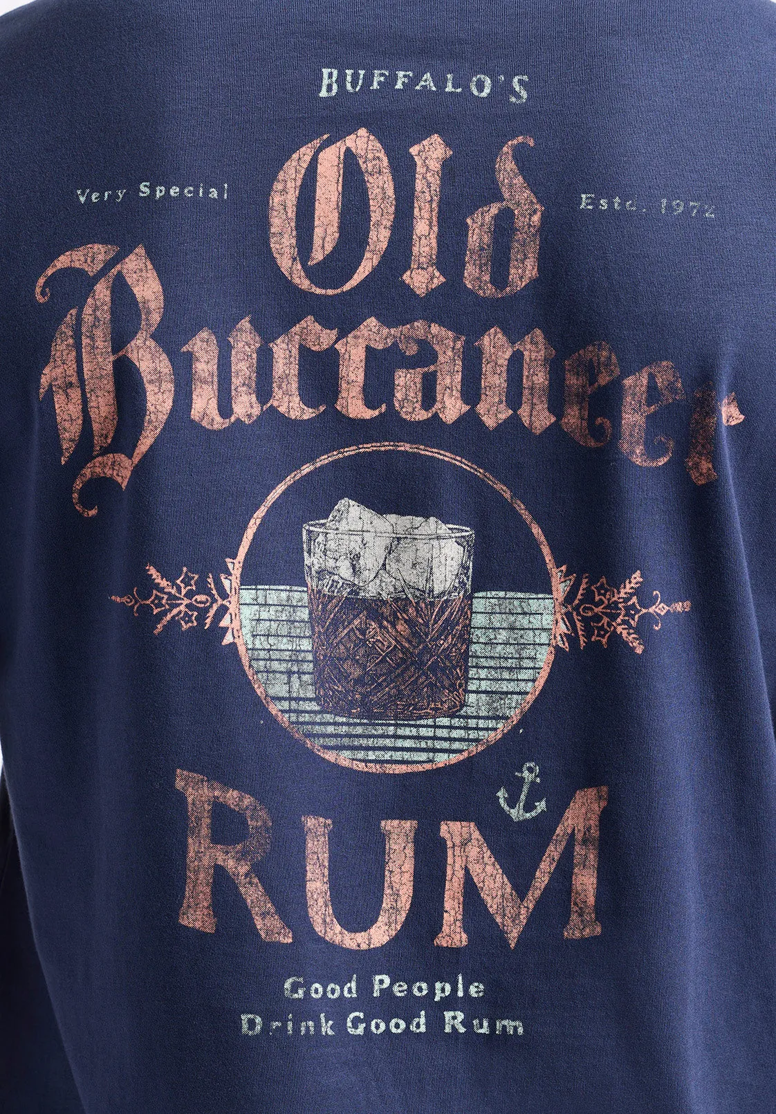 Taneer Men's Graphic T-Shirt with Rum Print, Whale - BM24642