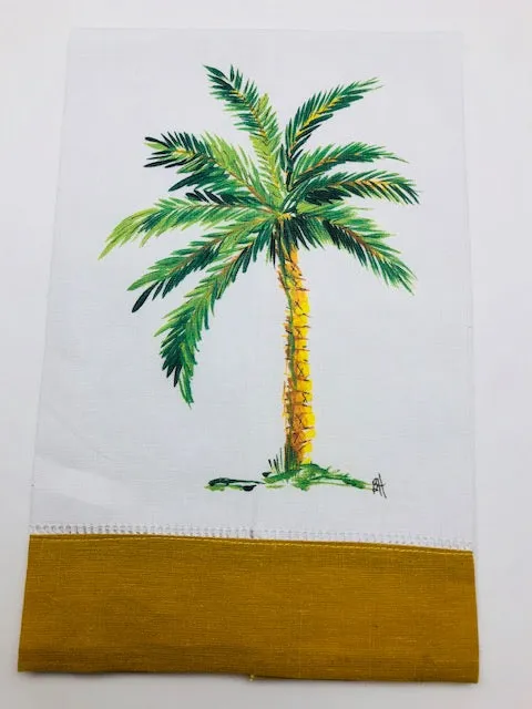TEA TOWEL - DBB - PALM TREE - GOLD BAND