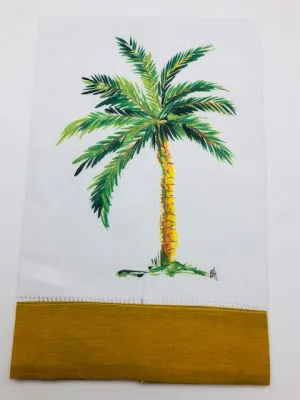 TEA TOWEL - DBB - PALM TREE - GOLD BAND