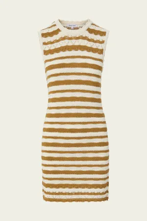 Templeton Dress in Desert Khaki Off-White