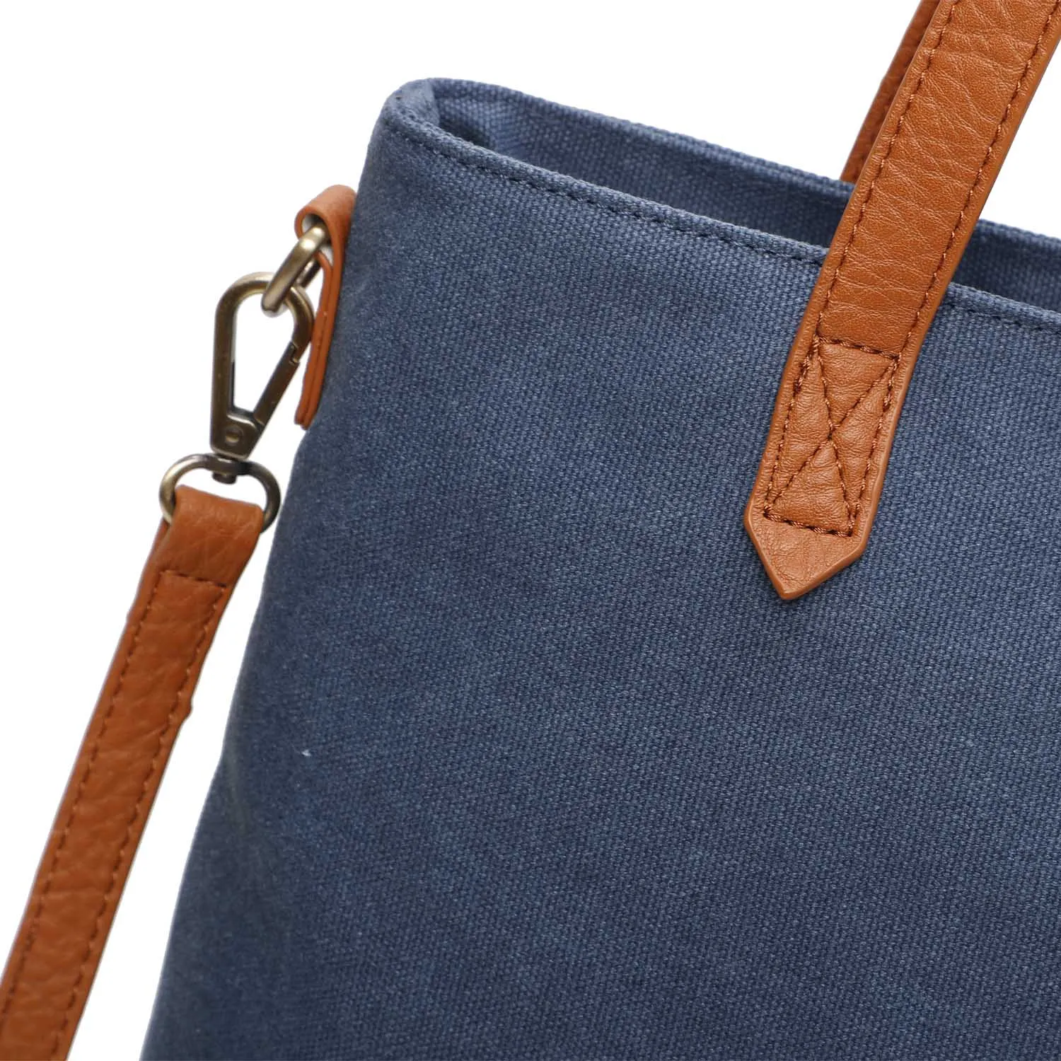 The Katrina Canvas Tote - Deep Sea Blue
