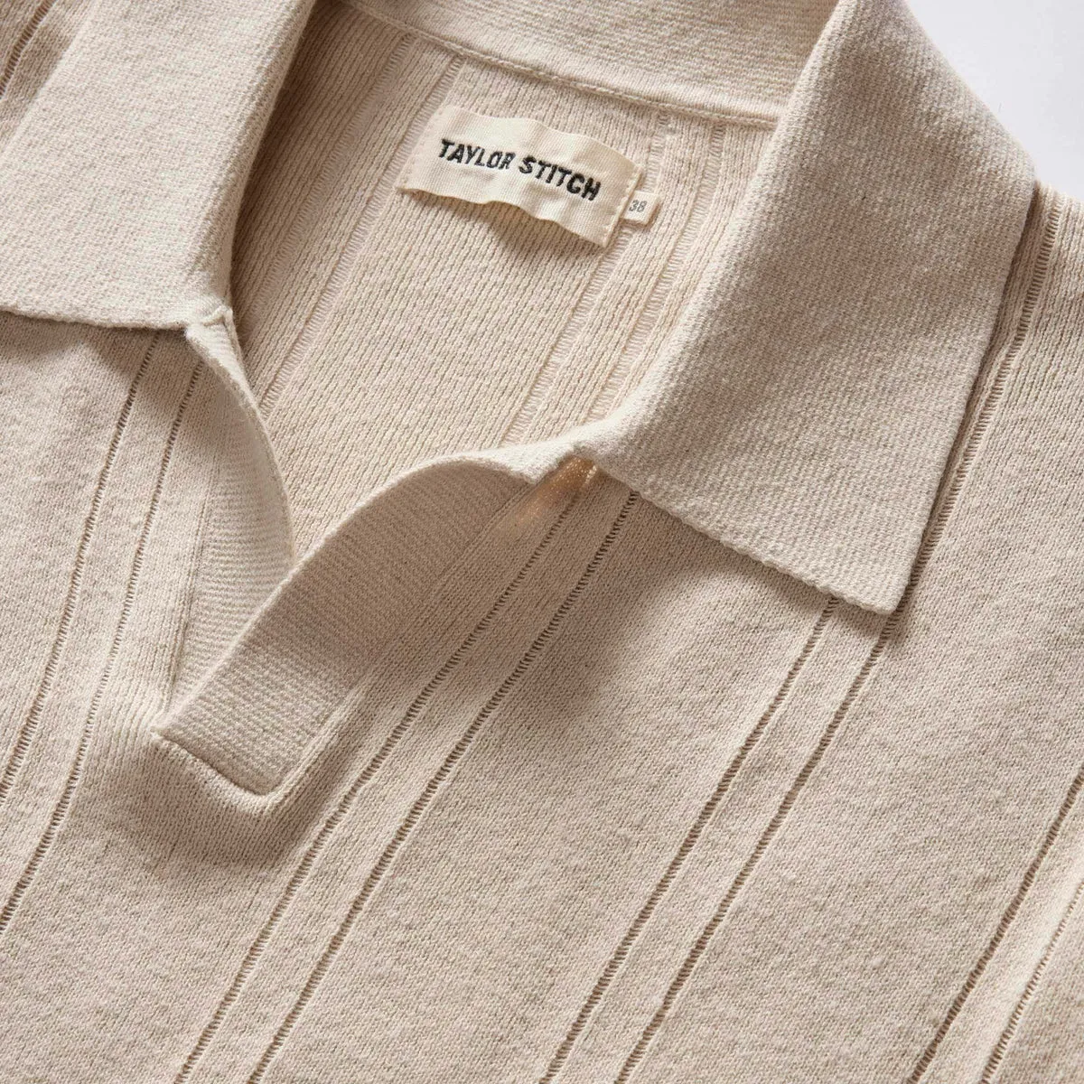 The Valencia Sweater Polo | Heather Oat Rib
