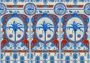 THE VILLA Mural Red Wallpaper