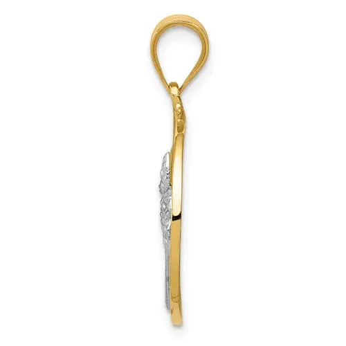 Two-Tone Sunny Beach Palm Tree Pendant (14K)