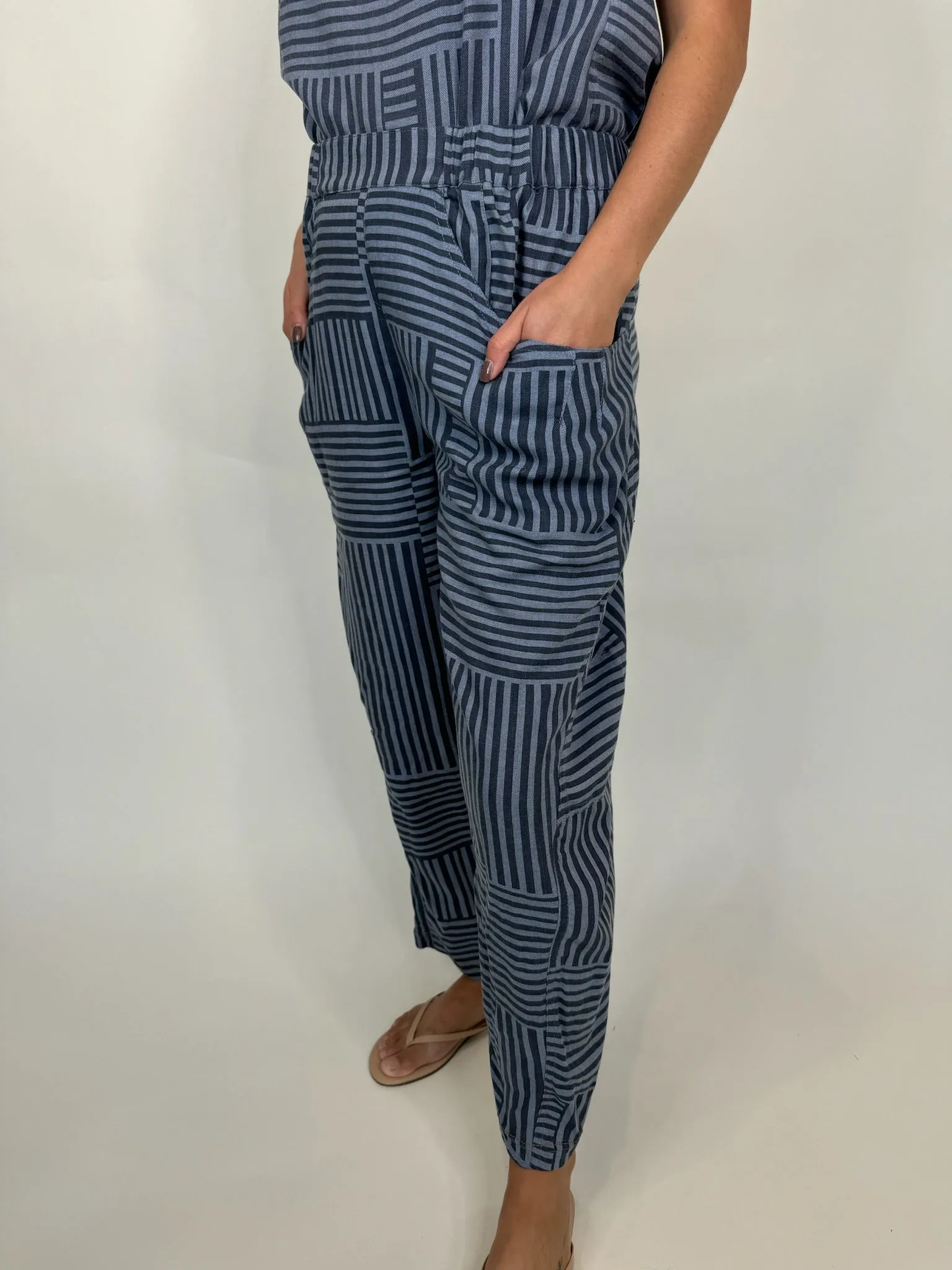 Umgee Striped Baggy Fit Pants