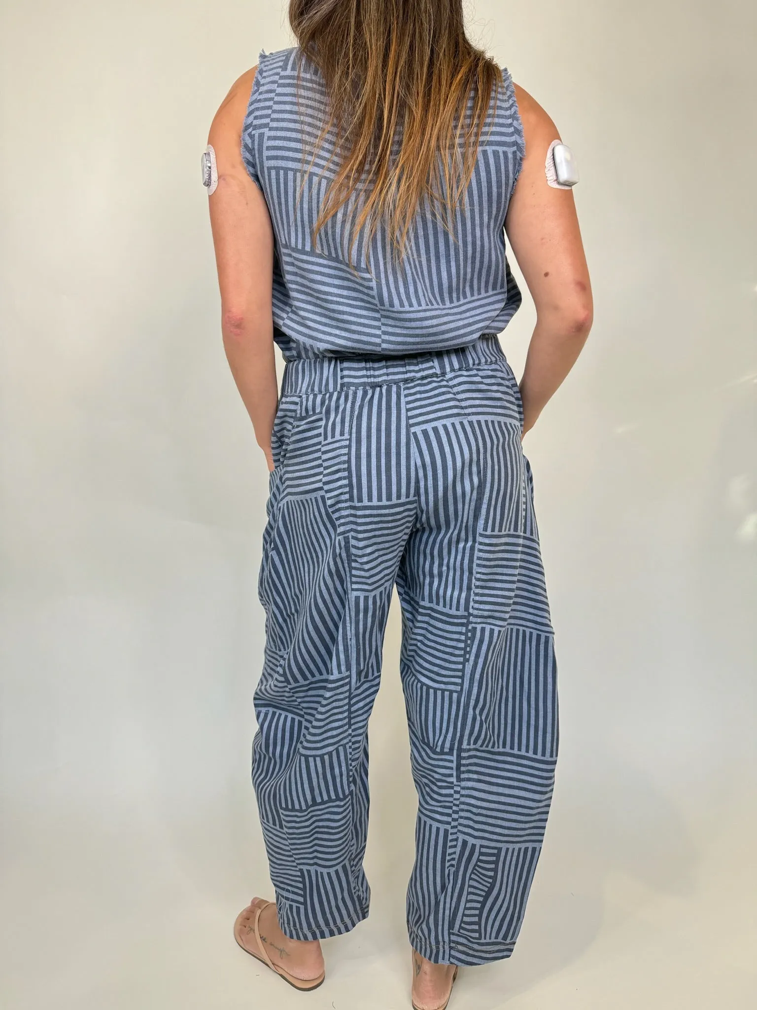 Umgee Striped Baggy Fit Pants