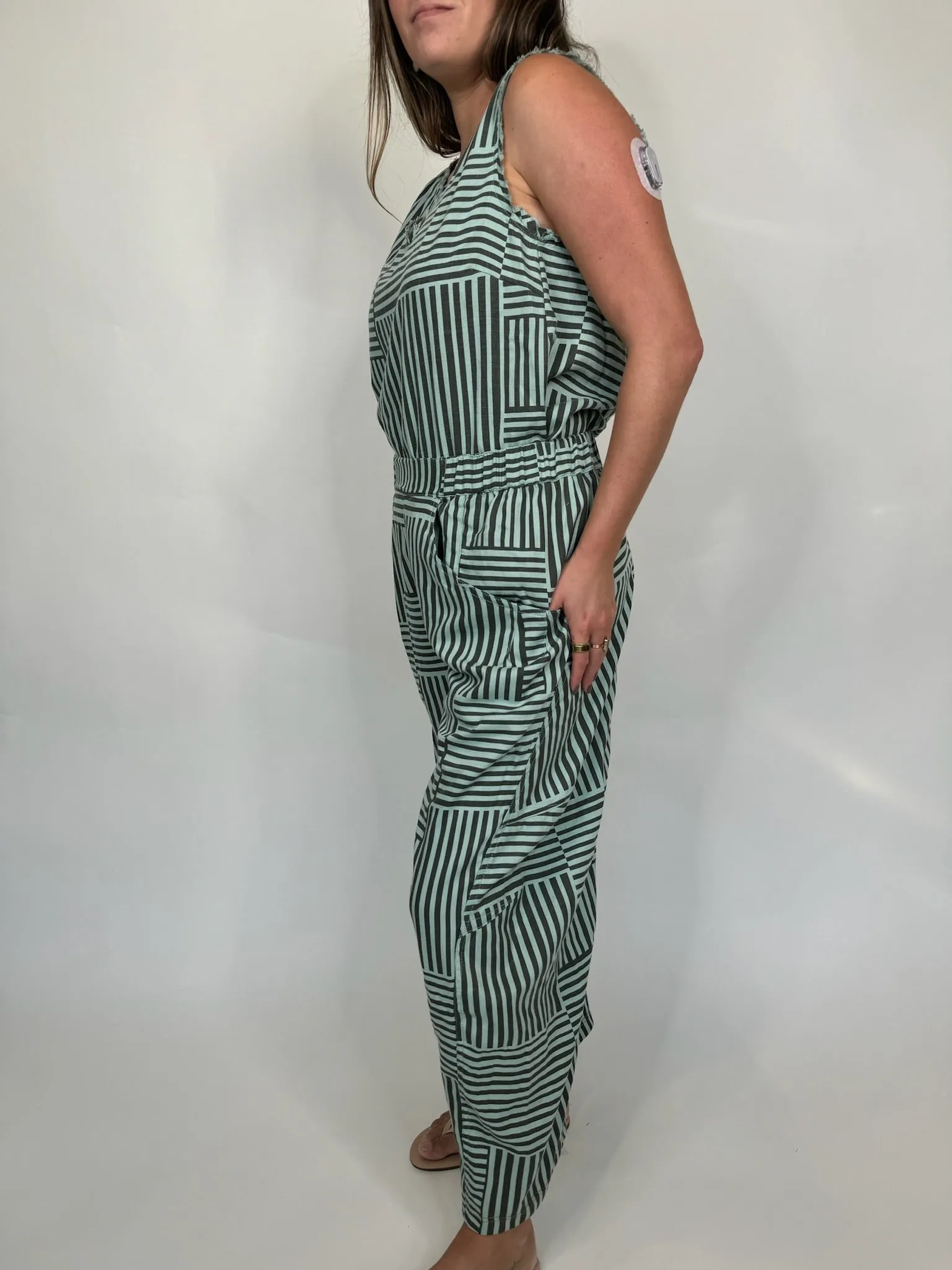 Umgee Striped Baggy Fit Pants