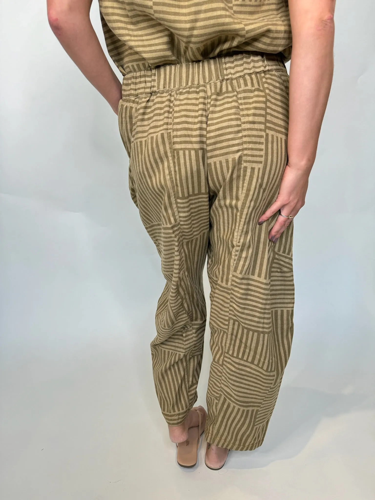 Umgee Striped Baggy Fit Pants